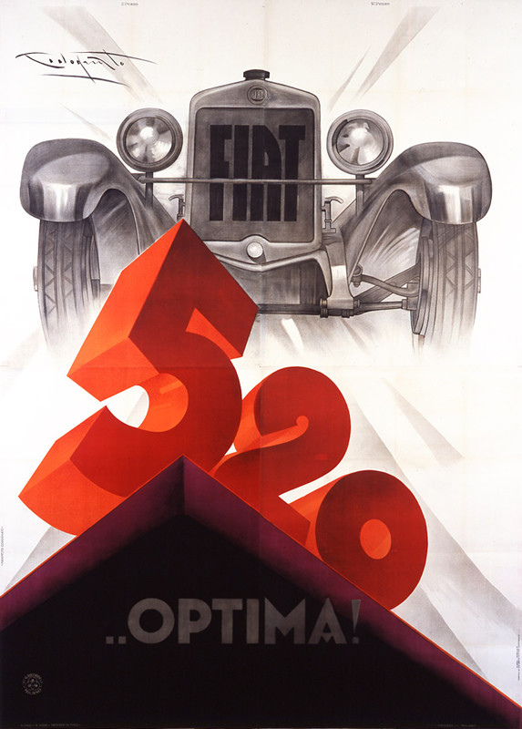 STYLIZED "520" ON PINNACLE, FRONT VIEW OF CAR; ORANGE, black