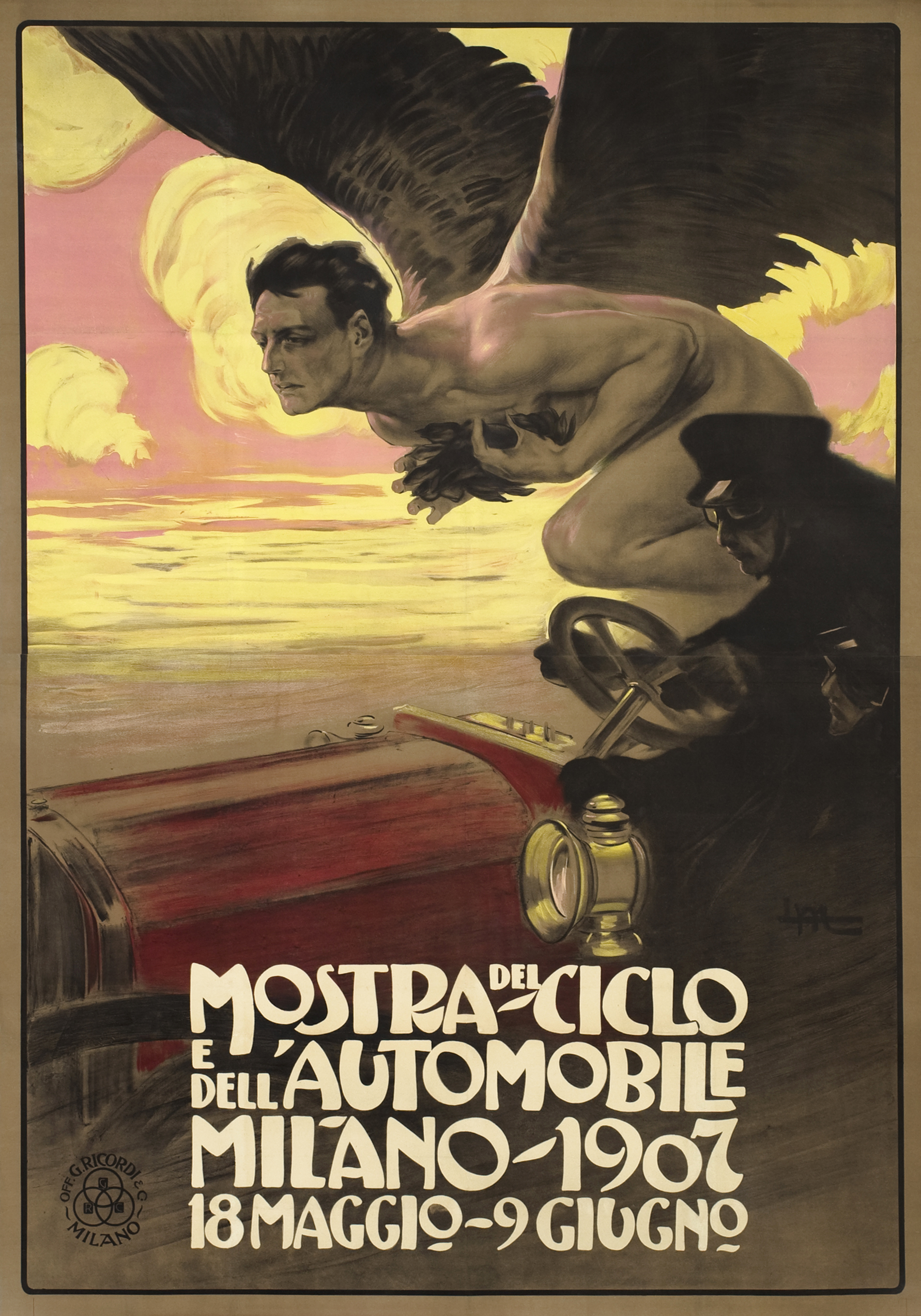 Metlicovitz, as a master of the drama held within Italian poster time, illustrated in this advertisement a similar muscular, far looking god whose blessing is carried within the product.