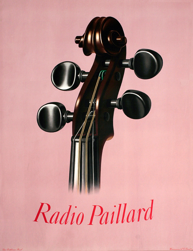 Violin head; pink, brown, black, red