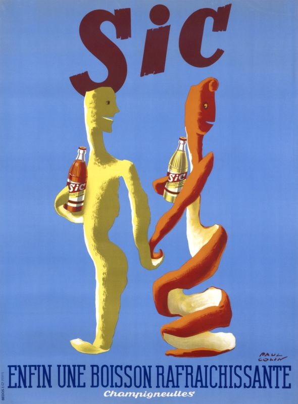 Two citrus peels holding hands; blue, orange, yellow, red