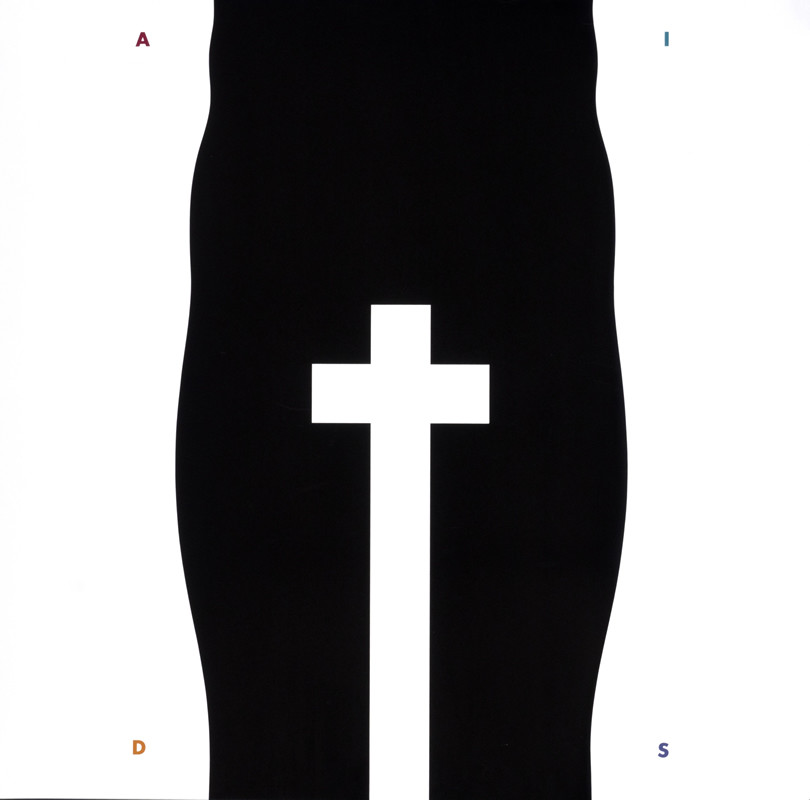 Cross over person's torso; black, white